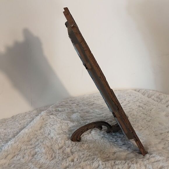 Vtg Western Cast Iron 4" x 6" Rustic Picture Frame - Picture 2 of 6